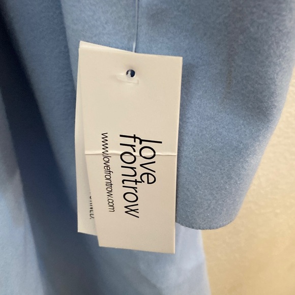 NWT Italy Blue Belted Coat oversized pockets lagenlook fall western L - Picture 4 of 8